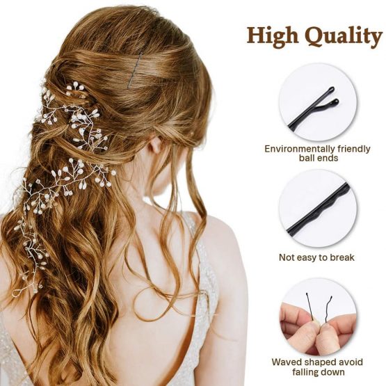 Bobby Pins,MORGLES 120 Pcs Kirby Grips Hair Pins Black Hair Grips for Women Thick Hair with Box(Black, 5 cm/2.2 Inches) - Image 3