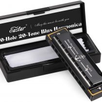 Eastar Major Blues Diatonic Harmonica 10 Holes C Key Beginners Harmonica for Kids Students Adults with Hard Case and Cleaning Cloth, Black