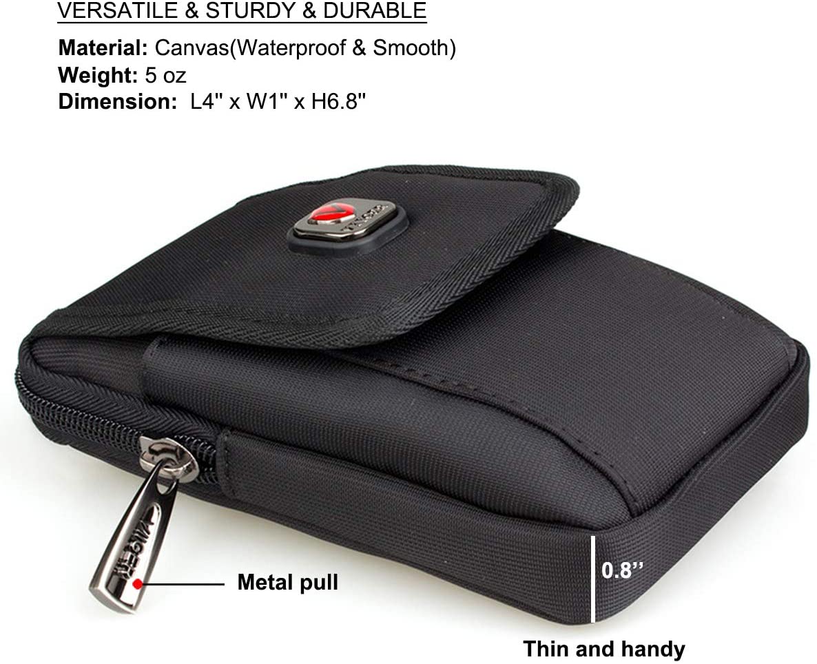 Canvas Dual Phone Holster for Belt Flip Cell Phone Case for iPhone 17 Pro Max 16 Pro Max Galaxy S25 Ultra - Image 3