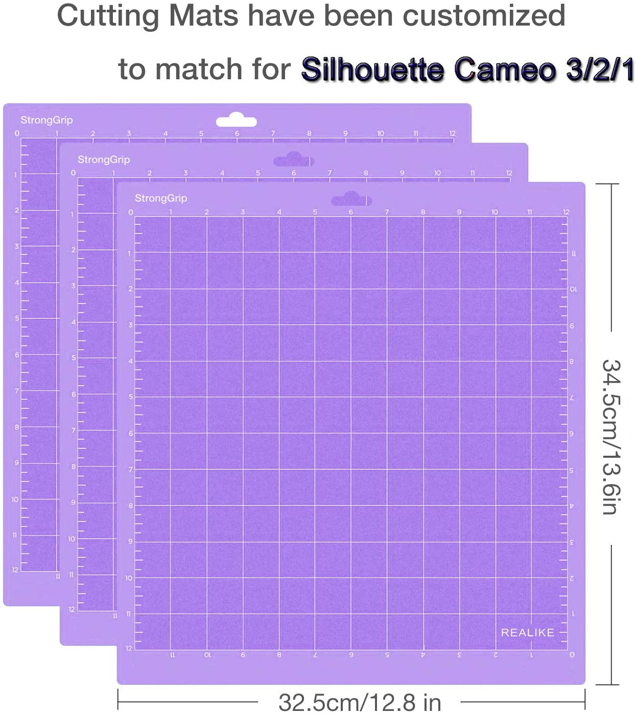 REALIKE Strong Grip Cutting Mat for Silhouette Cameo 12X12 inch Purple ...