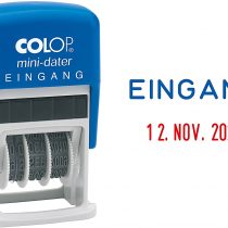 Colop Eingang Mini Dater S160/L1 Date Stamp 5 x 25 mm, 4 mm pad red/Blue