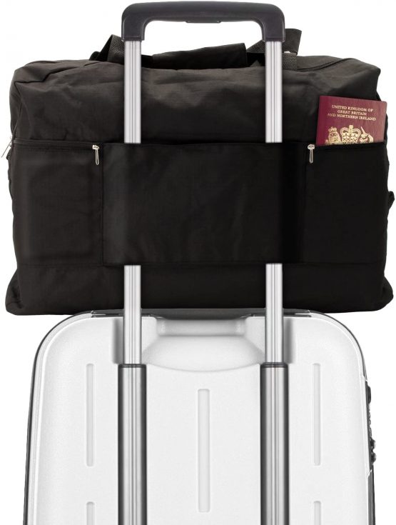 CampTeck 38.5L Folding Travel Duffle Bag Lightweight Foldable Bag for Luggage, Gym, Camping, Sport, Shopping – Black - Image 2