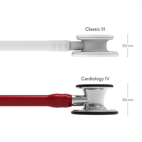 3M Littmann Cardiology IV Diagnostic Stethoscope, Mirror-Finish Chestpiece and Stem, Burgundy Tube, Stainless Headset, 69 cm, 6170 - Image 4