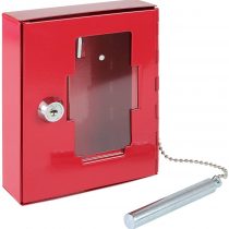HMF 1021-03 Emergency Key Box with Glass Breaker 15 x 12 x 4 cm, RAL 3002 red