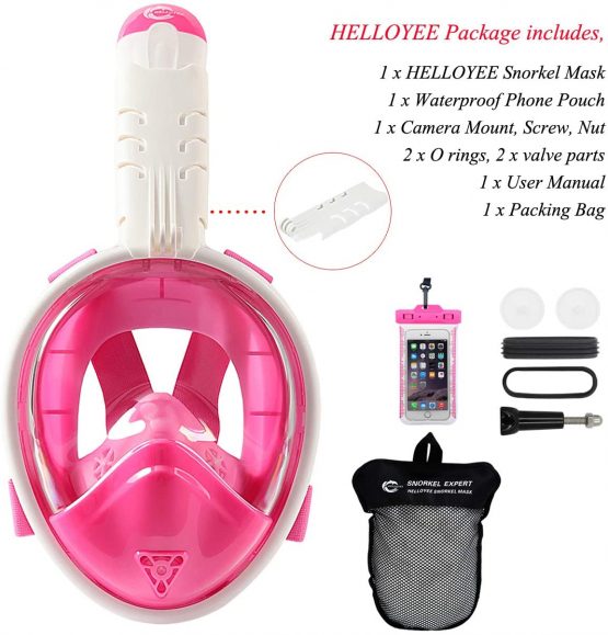 HELLOYEE Kids Folding Snorkel Mask Blue Hippo Panoramic View Foldable Snorkeling Mask Free Breathing Anti-Fog Anti-Leak Design - Image 3