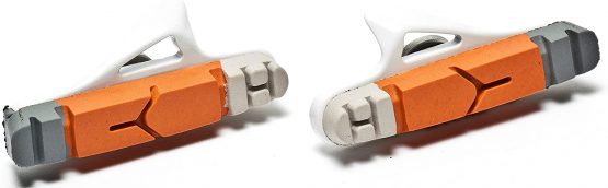 AWE® White Cassette Road Brake Blocks Grey/Orange/White 55mm - Image 4