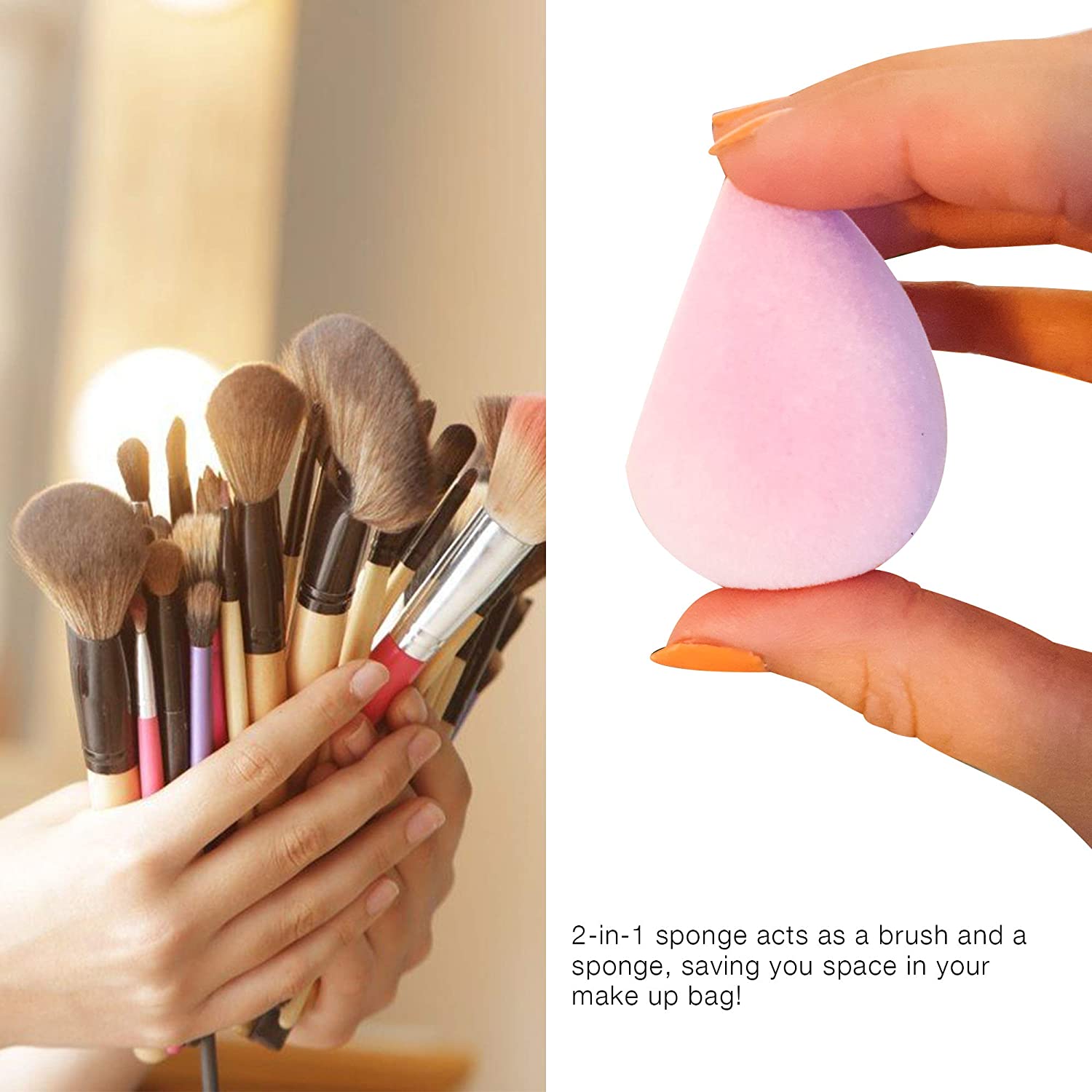Velvet Beauty Sponge Blender, Vegan Super Soft, Flawless Application and No Foundation Waste (Pink, Baby Pink) - Image 4