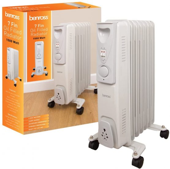Benross Oil Filled Radiator ~ 7 Fin ~ 1500w ~ 42690