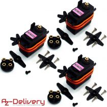 AZDelivery MG996R Digital Servo Motor Metal Gear High Speed Torque Helicopter Airplane Boat RC compatible with Arduino including eBook