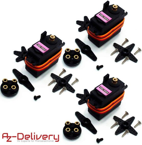 AZDelivery MG996R Digital Servo Motor Metal Gear High Speed Torque Helicopter Airplane Boat RC compatible with Arduino including eBook
