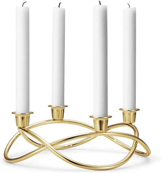 Georg Jensen Season Candleholder, Gold Plated Stainless Steel by Maria Berntsen