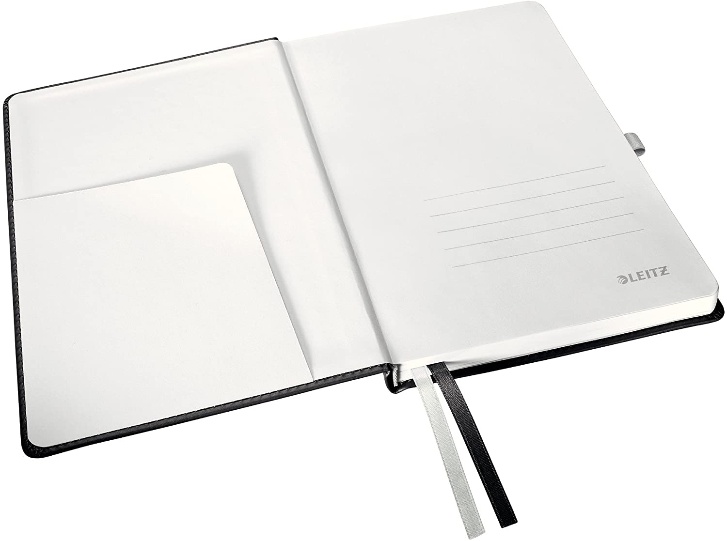 Leitz A5 Hard Cover Notebook, Satin Black (80 Sheets Squared Paper, with 2 Bookmarks, 100 gsm Ivory Paper, Style Range) - Image 3
