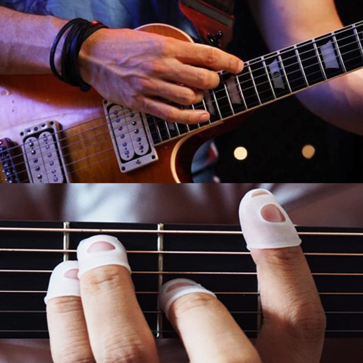 15 Pcs Guitar Finger Protectors,Clear Silicone Finger Guards for