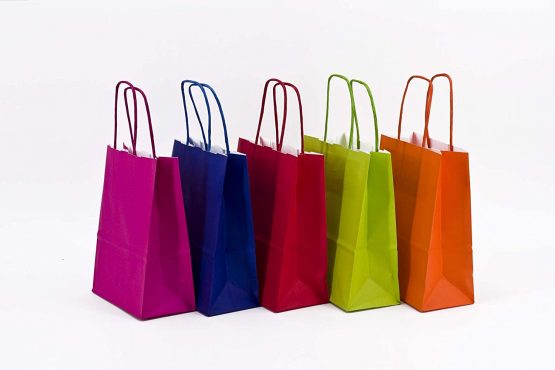 Paper Shopper with Twisted Paper Handle, Assorted Colours, 18 x 8 x 25, Pack of 25 - Image 2