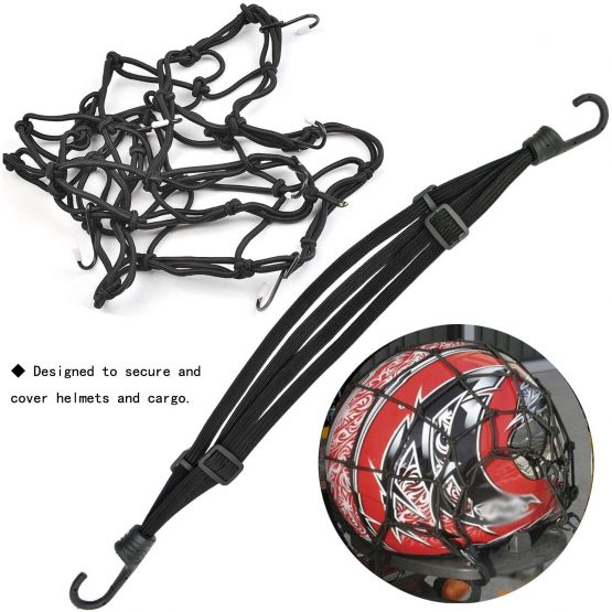 2 Pack Heavy Duty Helmet Cargo Net + A Helmet Rope Luggage Net