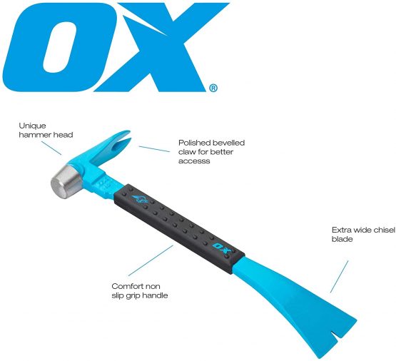 OX OX-P083110 - Pro Moulding Bar - Wide Blade Pry Bar - Nail Puller Bar - Multi Colour - 10-Inch/250 mm - Image 4