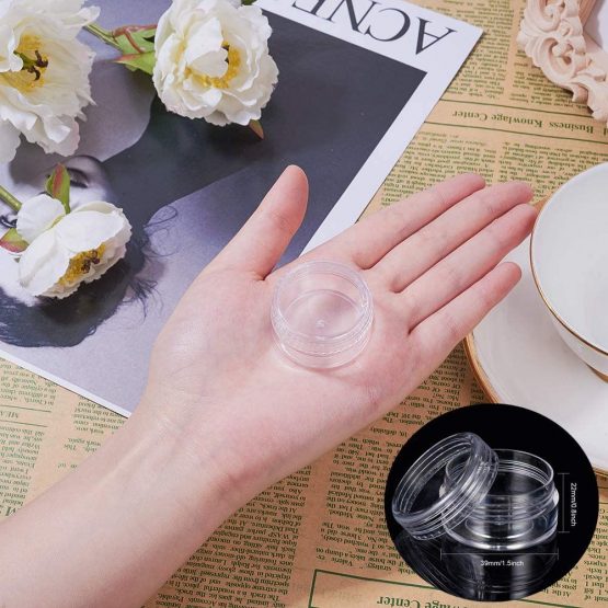 BENECREAT 30 PACK 15ML Empty Clear Plastic Bead Storage Container jar with Rounded Screw-Top Lids for Beads, Nail Art, Glitter and Travel Cream (39mm x 22mm) - Image 3