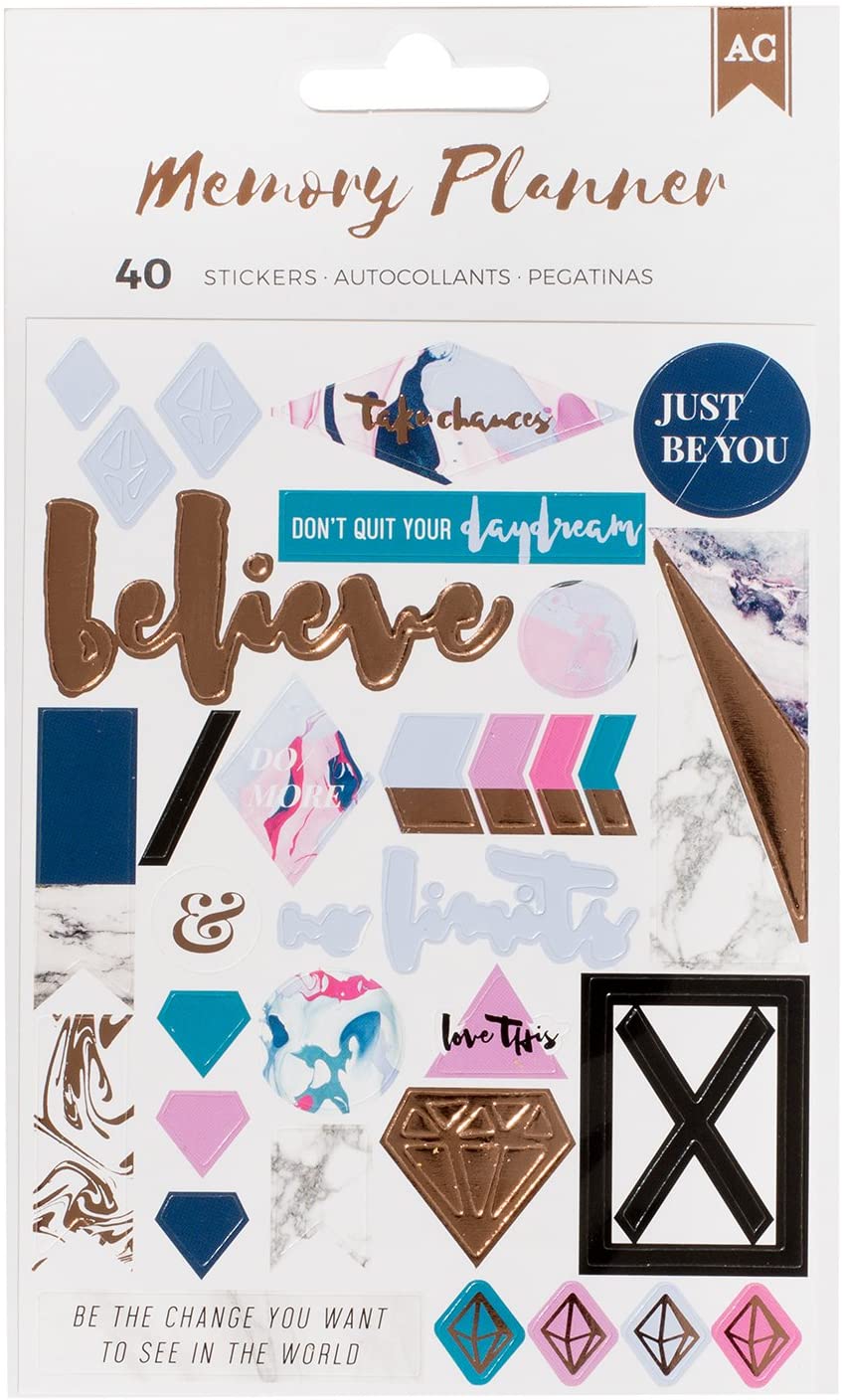 American Crafts Marble Crush 36 Piece Stickers Memory Planner