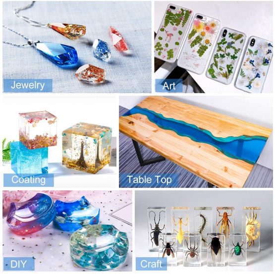 Epoxy Resin Crystal Clear Kit -16oz /474ml Casting Resin for Jewellery DIY Art Craft Resin Coating Easy Cast Epoxy, with Instructions/Bonus Sticks/Graduated Cups/Beak Cover/Dropper/Gloves - Image 2