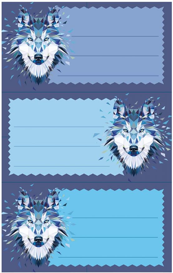 Herlitz 50028214 Book Labels with Wild Animals Wolf Motif