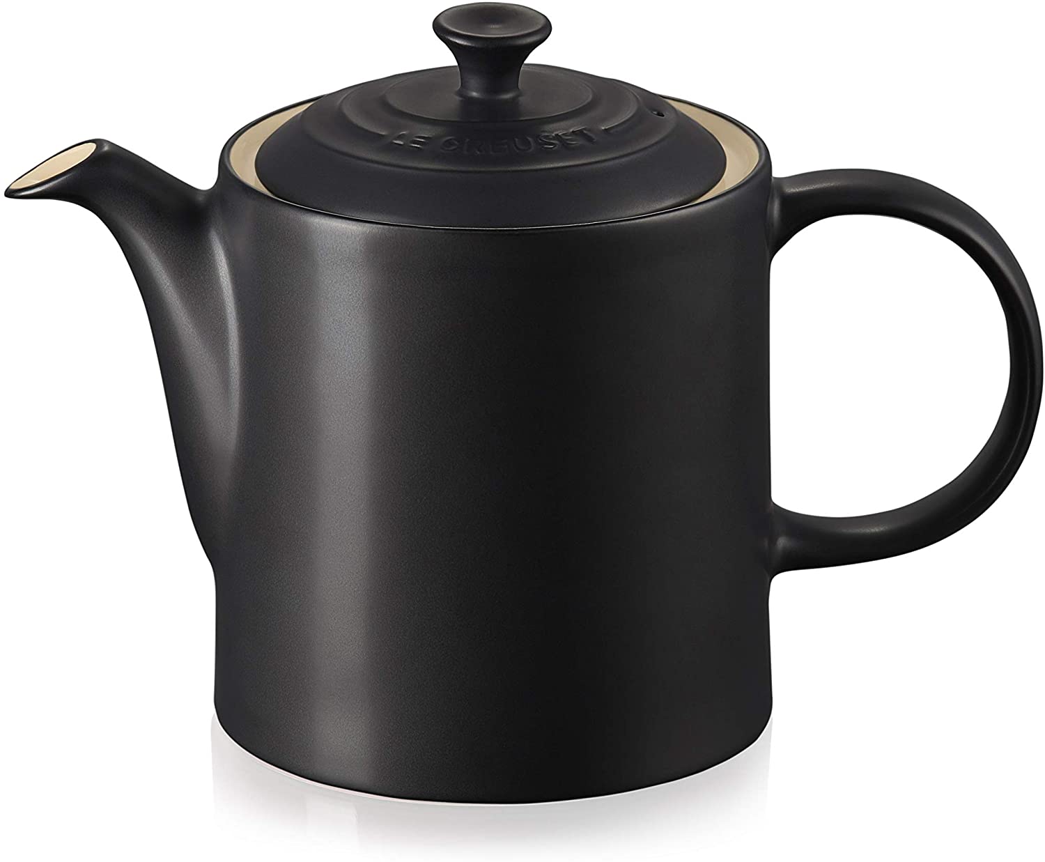 LE CREUSET Stoneware Grand Teapot, 1.3 Litres, Serves 4 Cups, Satin Black, 91011013000000, 23.00 x 13.00 x 17.50 cm