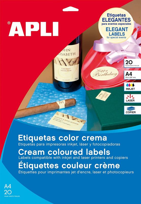 APLI 011846 Multi-Purpose Labels 210 x 297 mm Pastel Pink Pack of 20