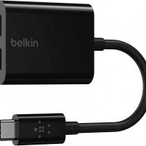Belkin CONNECT USB-C audio and charging adapter (USB-C headphone adapter, fast charging with USB-C PD for Pixel, iPad Pro and other devices, e.g. from Samsung)