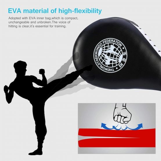 Yosoo 1 Pair of Taekwondo Double Kick Pad Target Tae Kwon Do Karate Kickboxing Training TKD Kicking Pad Practice Kick Target Training Double Face Kick Foot Pad Martial Arts Equipment Sporting Goods Paddle - Image 3
