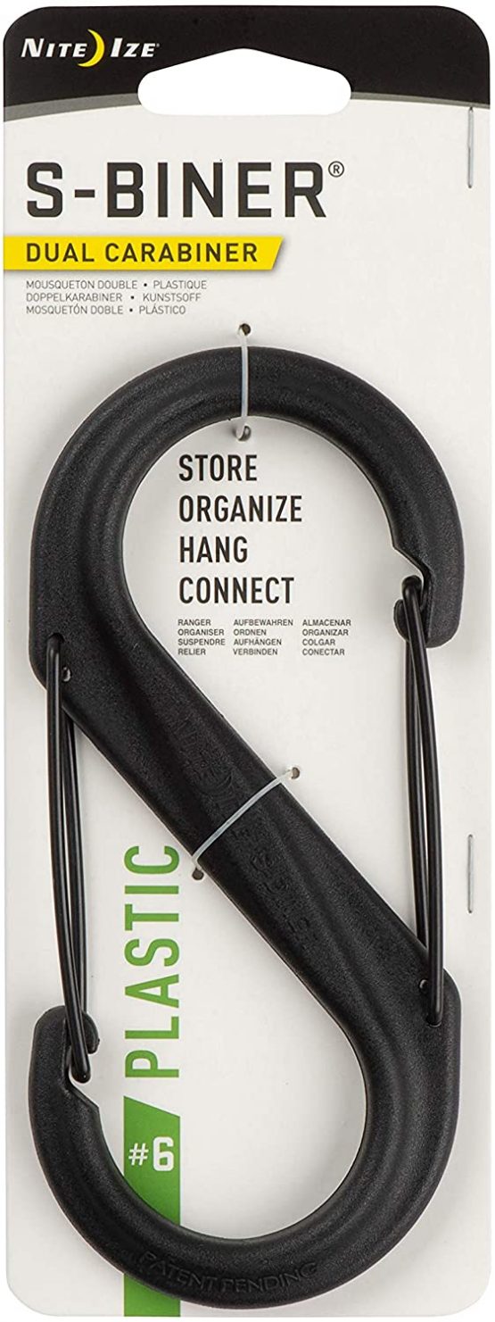 Nite Ize Unisex's S-biner Dual Carabiner Plastic #6, Black, Size 6