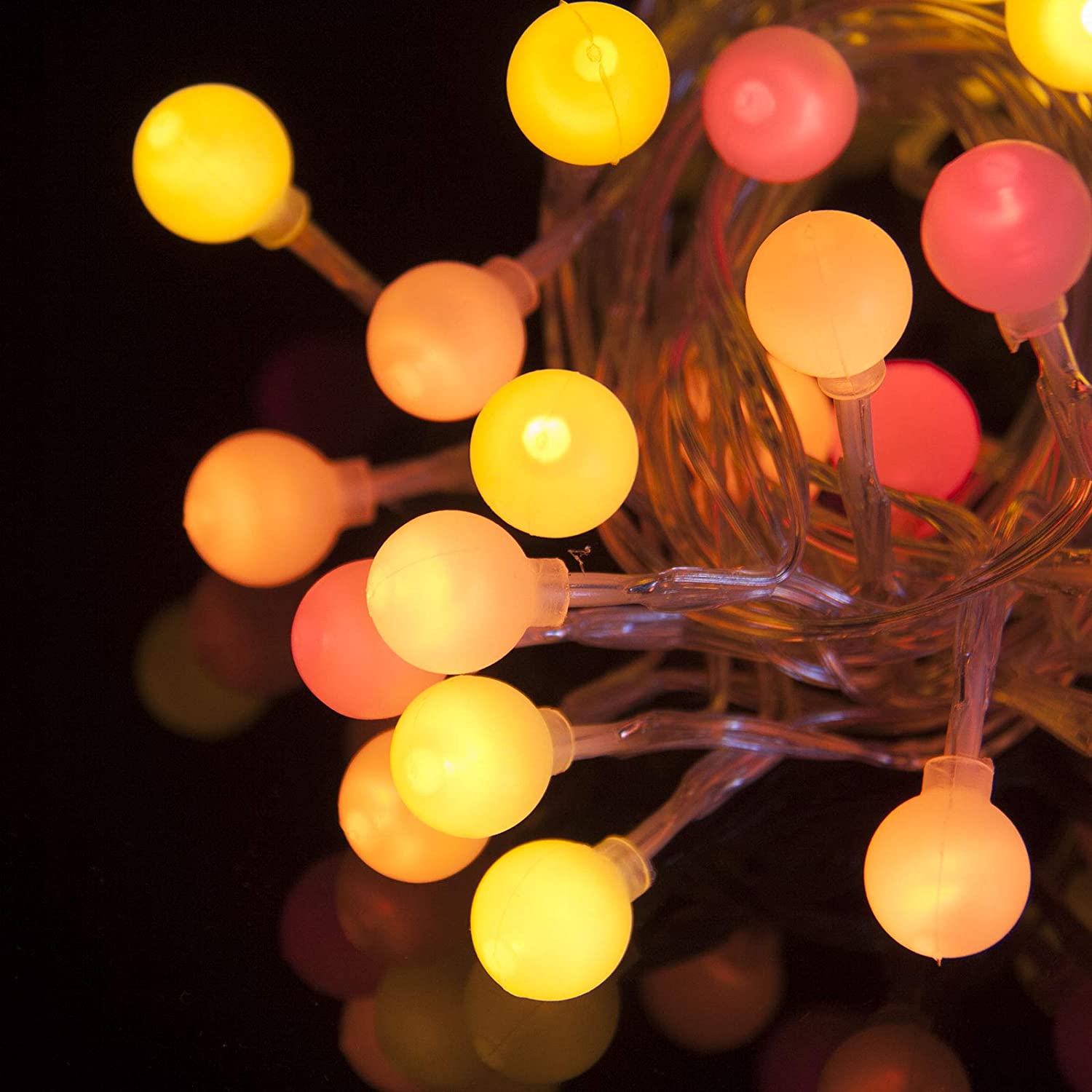 Qbis Berry Christmas Lights 40 LED Sunset Berry Lights. Red, Orange