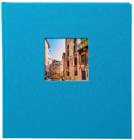 Goldbuch Photo Album with Window Cut-Out, Cardboard, turquoise, 30 x 31 cm