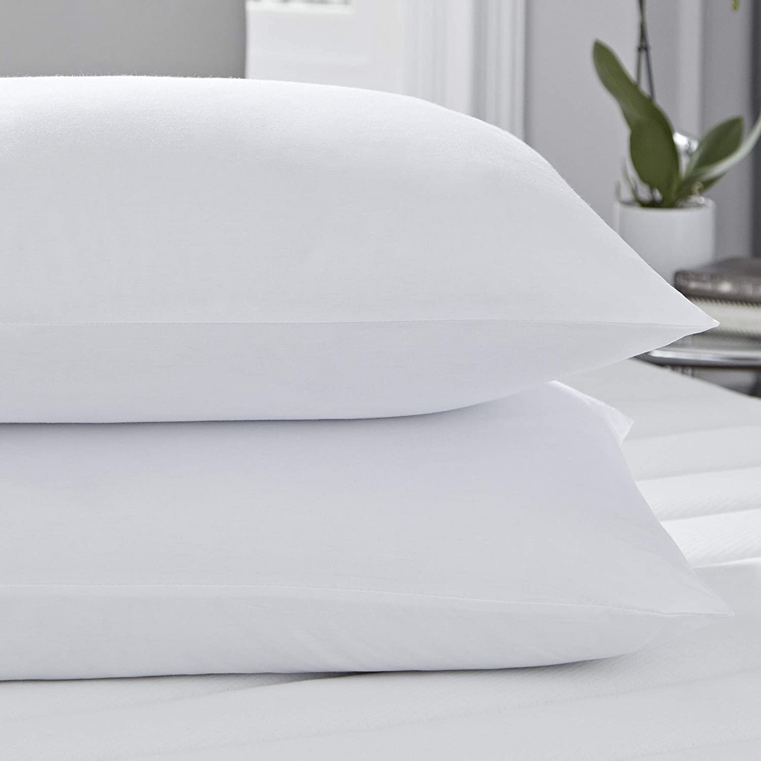 Silentnight Egyptian Cotton Pillow Pair, White, 74 x 48 x 8 cm, Standard (Pack of 2) - Image 4