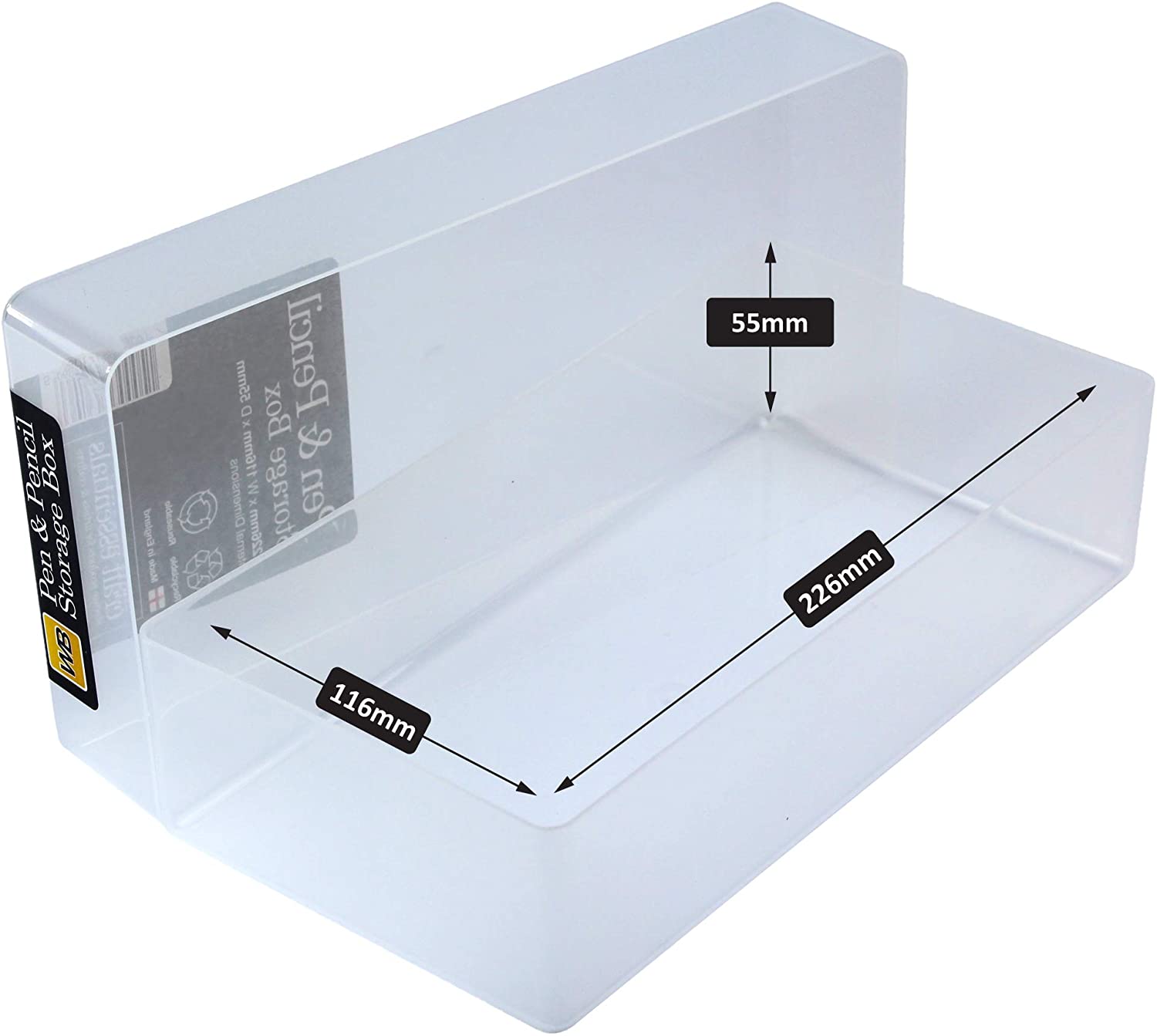 WestonBoxes Plastic Storage Boxes with Lids for Pens Pencils and Stationery - 1.4 Litre Volume (Clear/Transparent, Pack of 5) - Image 3