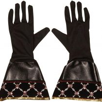 Pirate Leatherlook Lycra Satin & Sequin Gloves for Fancy Dress Costumes Accessory