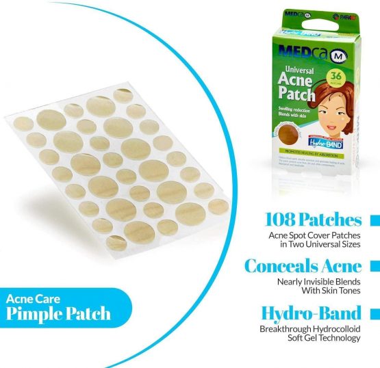 Acne Care Pimple Patch Absorbing Cover - Hydrocolloid Bandages (108 Count) Two Universal Sizes, Acne Spot Treatment for Face & Skin Spot Patch That Conceals Acne, Reduces Pimples and Blackheads - Image 4