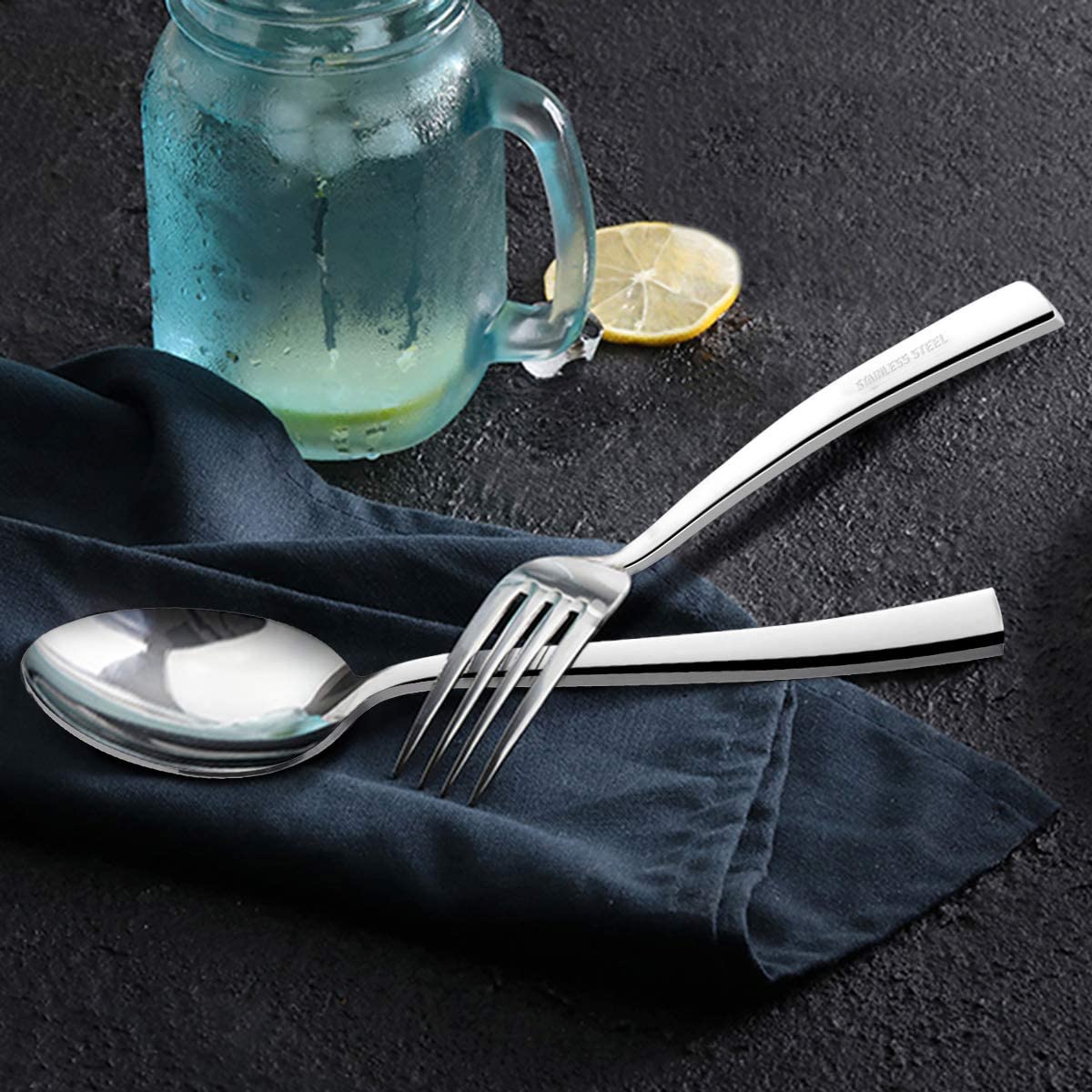 HaWare 24 Piece Cutlery Set, Stainless Steel Flatware Silverware with Knife Spoon Fork, Service for 6 - Image 4
