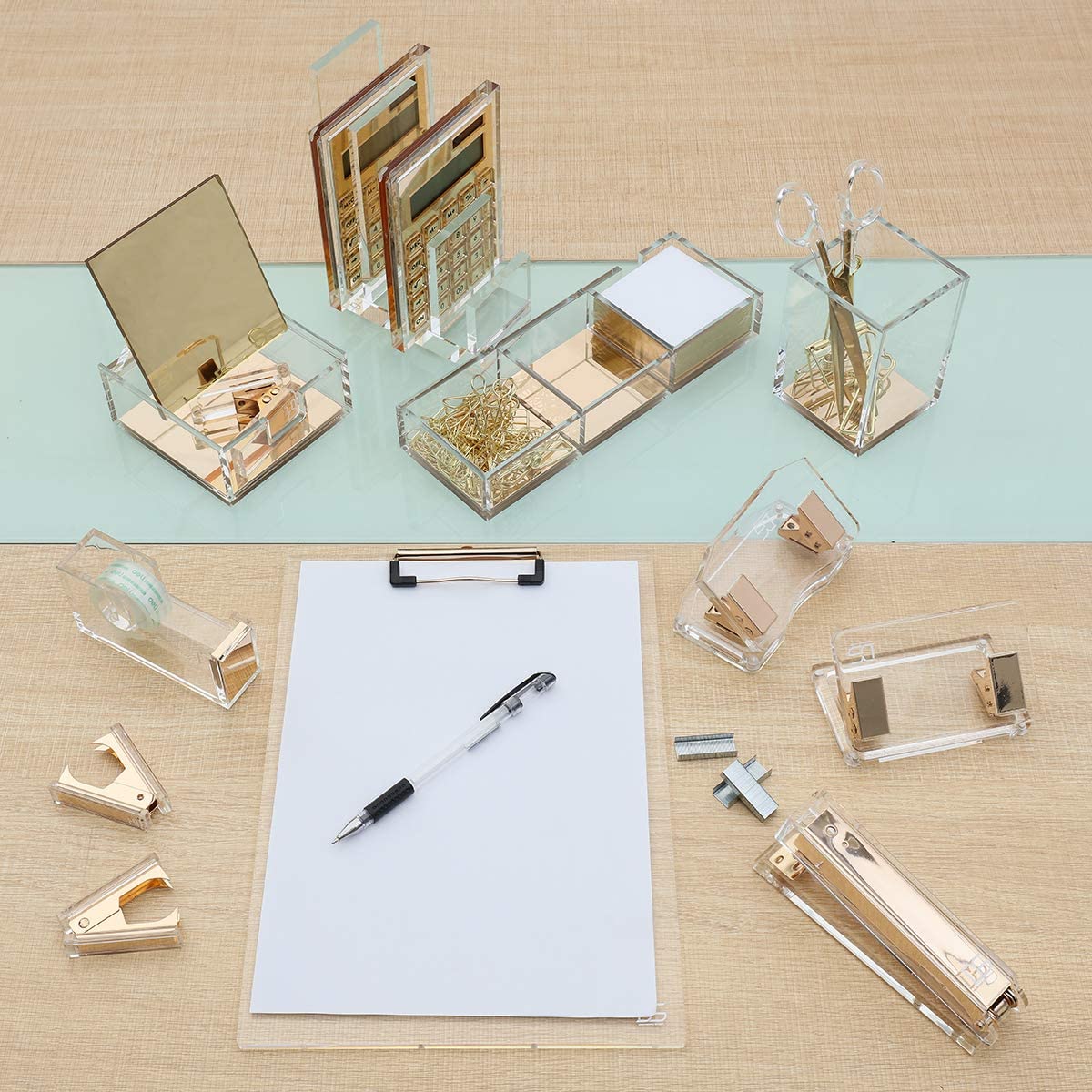 Draymond Story 9 Pcs Binder Clips, 9 Pcs Skeleton Clips, 18 Pcs Paper Clips, Mix Size Yellow Gold with Plastic Storage Case - Image 2