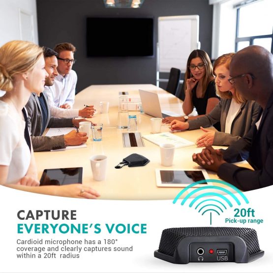 Movo MC1000 Computer Microphone - Professional Conference USB Microphone for Computer Desktop with 180°, 20' Long Pick up Range for PC, Windows & Mac, iOS - Plug and Play Easy Installation - Image 2