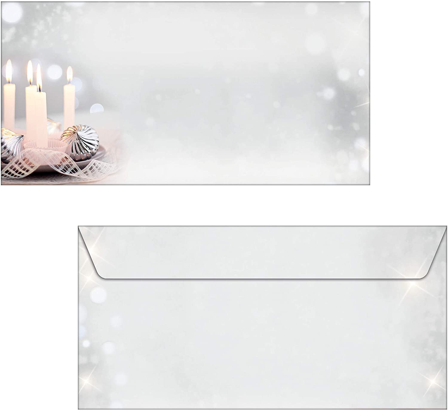 SIGEL DU178 Christmas envelopes "Christmas Silence", DL, without window, 90 gsm, 50 Pieces, Christmas Silence, gray