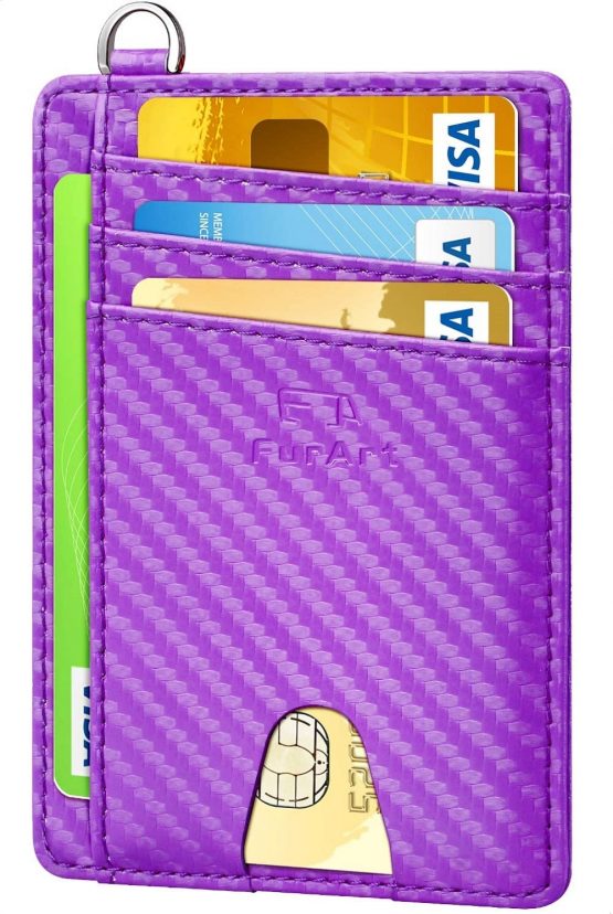 FurArt Credit Card Holder Wallet, Slim RFID Blocking Minimalist Women's Card Wallet