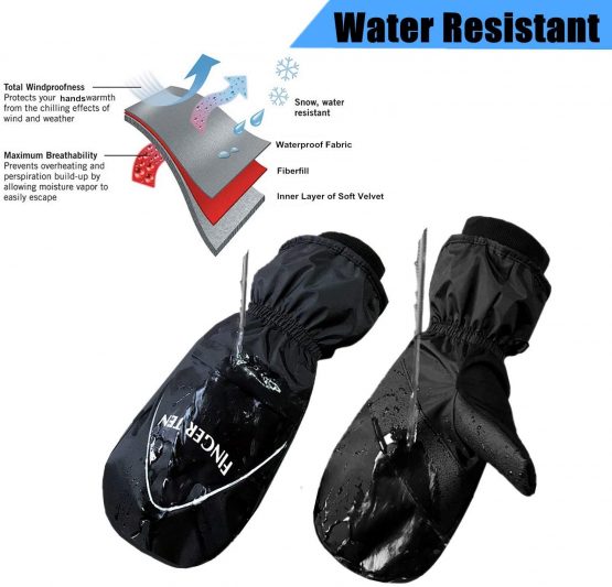 Jeantet Sport Winter Golf Gloves Mitts Thermal Warm Men Women Value Pair, Golf Mittens Fleece Lined Durable Soft Comfortable Running Cycling Waterproof Windproof For Sports Gloves Color Black - Image 4