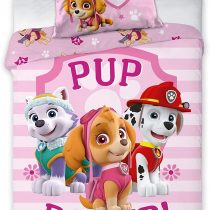 Paw Patrol Girls' bed linen, children's bed linen, cotton bed linen, pink, PUP power, reversible bed linen, pillowcase 40 x 60 cm, duvet cover 100 x 135 cm.