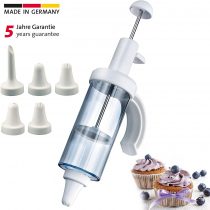 Westmark Decorating And Doughnut Filling Syringe, With 5 Nozzles, Volume: 180 Ml, Plastic/Stainless Steel, Transparent/White, 31162260