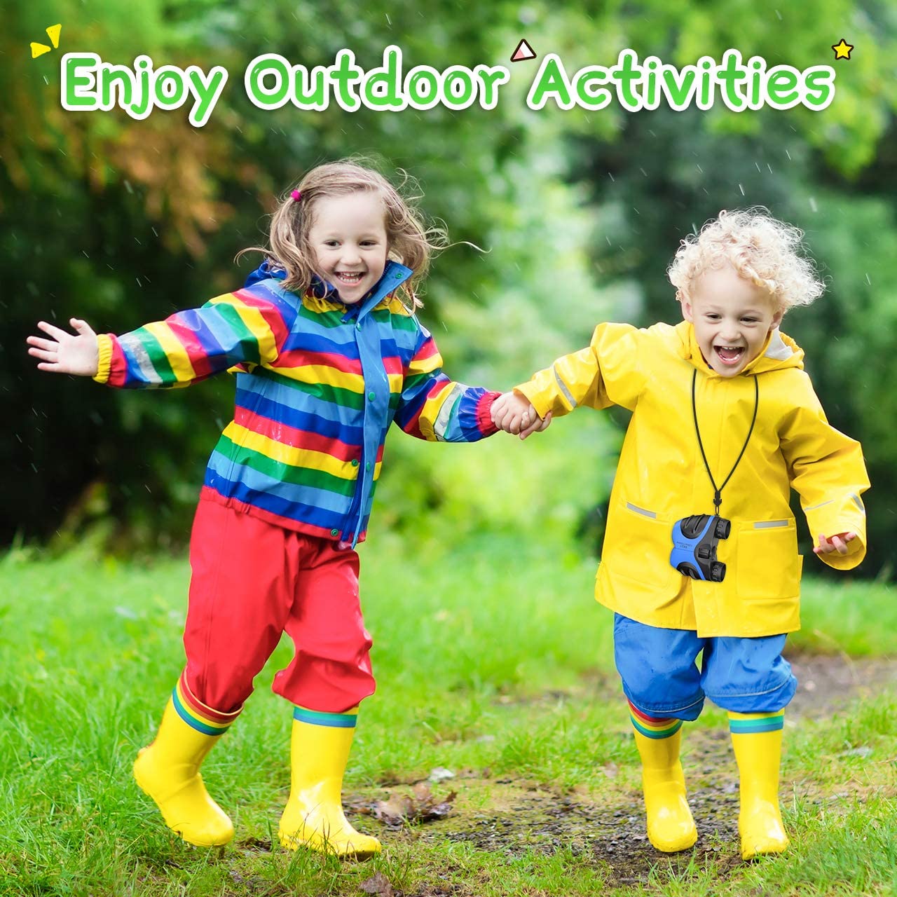 EUTOYZ Binoculars for Kids - Boys' Outdoor Learning Toys, Age 3-10, Blue, Compact - Image 4