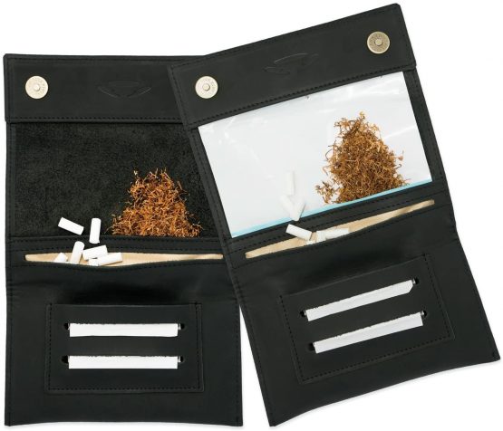 COMARI Leather Tobacco Pouch | Double-Paper & Filter Compartment | Magnetic Fastener | Free Greengo Tobacco Humidifier (Vintage Brown) - Image 3