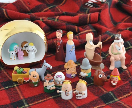 Alessi AMGI10 GD Hand Decorated Design Nativity Scene Set with Cave and Figurine, Porcelain, Gold, Set of 5 - Image 4