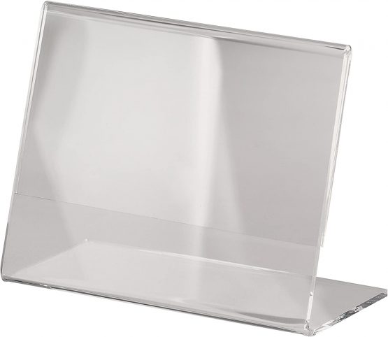 SIGEL TA217 Holder, Slanted, for A7 Landscape, Single-Sided Presentation, Acrylic, Transparent, 1 pc.