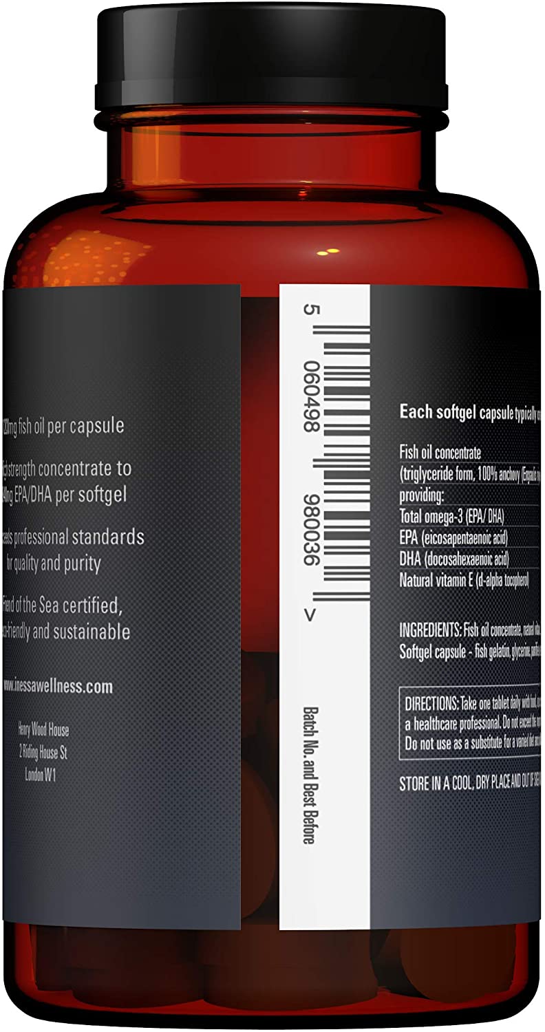 Omega 3 Fish Oil 1200mg (480mg EPA/360mg DHA per Capsule) High Strength, Ultra Pure, Eco Friendly 60 Capsules - Image 4