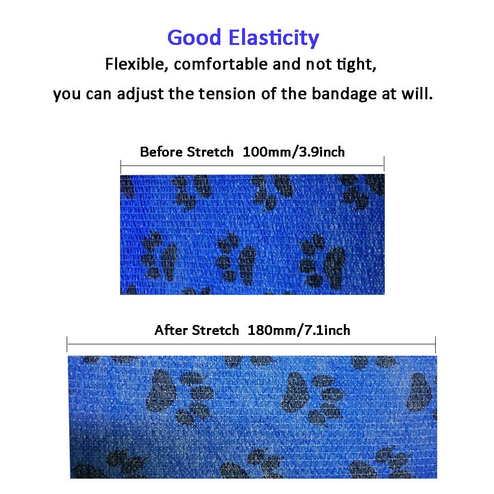 Kingrun Self Adhesive Bandage, Vet Wrap Tape for Dogs Cats Self Adherent Cohesive Bandages Pet Elastic Wrap Bandages - Image 3