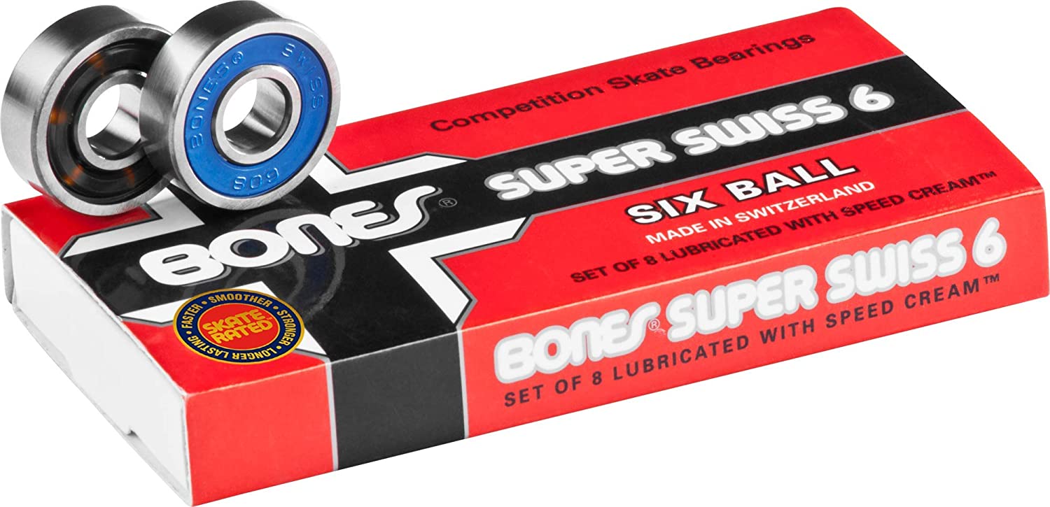 Bones Super Swiss 6 Ball, Black, 8mm